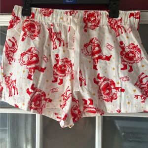 Old Navy Red and White Holiday Print Shorts